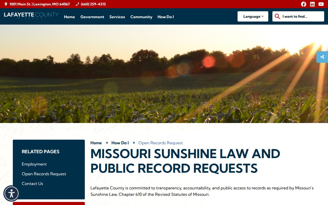 Lafayette County open records request form