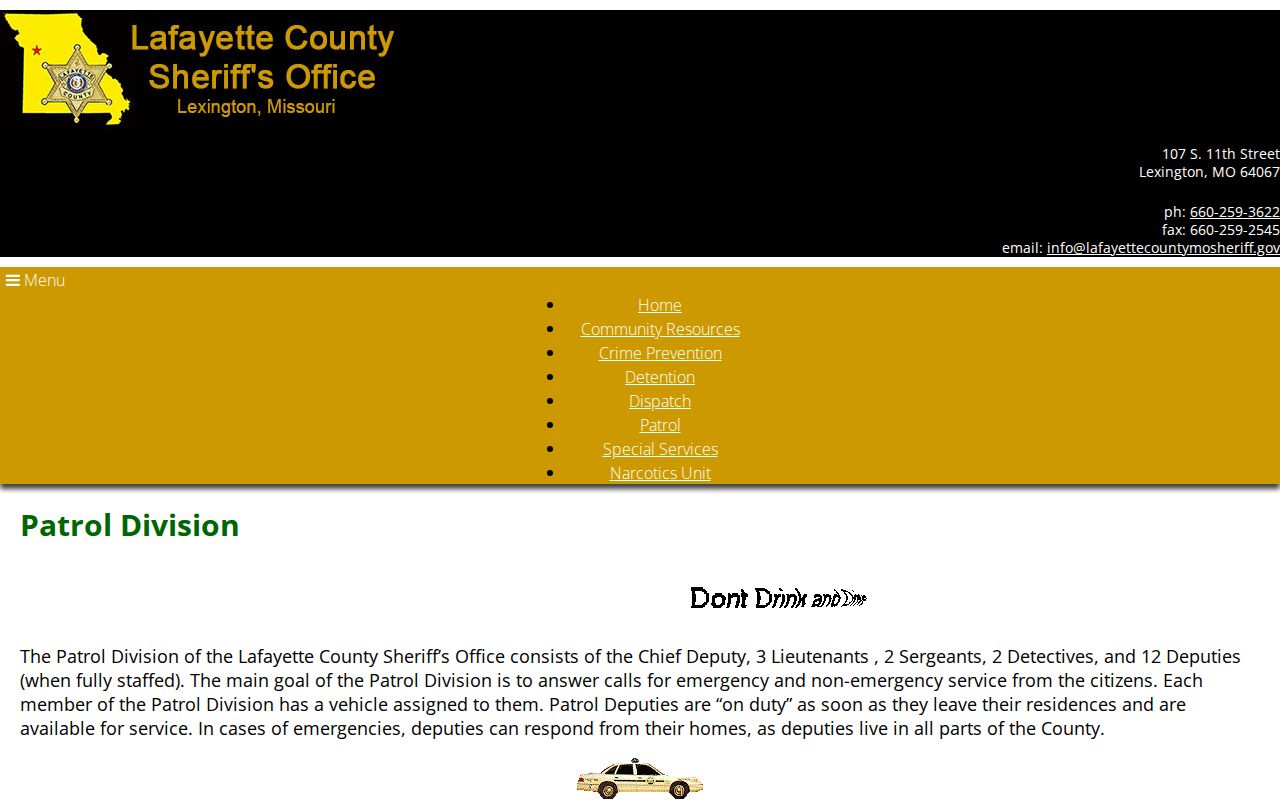 Lafayette County Sheriff patrol arrest warrant duties